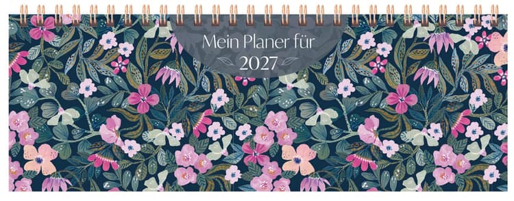 Tischquerkalender Purpur-Blüten 2027