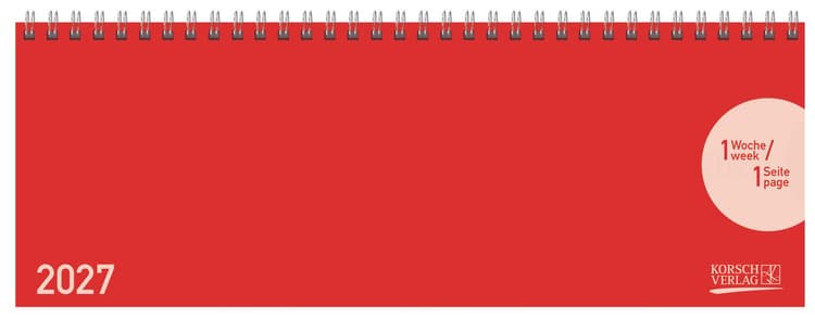 Tischquerkalender Classic Colourlux rot 2027