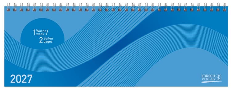 Tischkalender quer Professional Colourlux 2027 blau