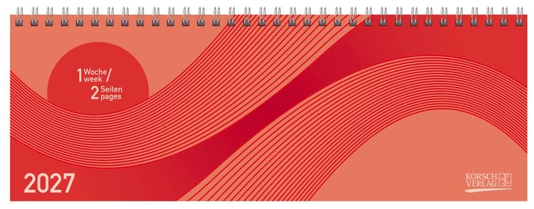 Tischkalender quer Professional Colourlux 2027 rot