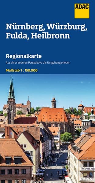 ADAC Regionalkarte 12 Nürnberg, Würzburg, Fulda, Heilbronn 1:150.000