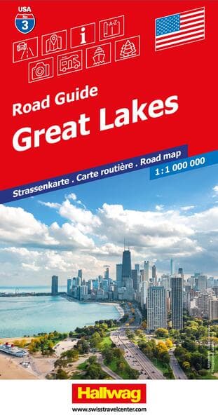Hallwag Strassenkarte USA, Great Lakes 1:1 Mio