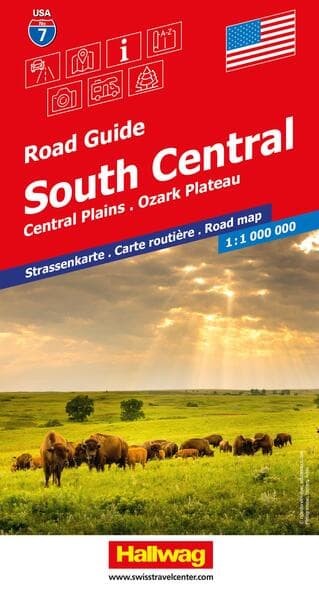 Hallwag Strassenkarte USA, South Central 1:1 Mio