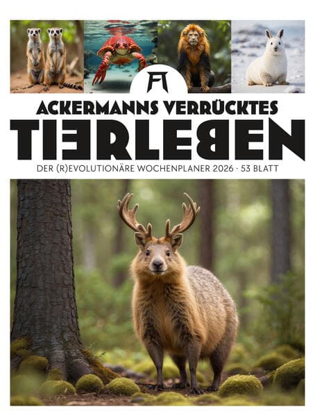 Verrücktes Tierleben Wochenplaner mit KI-Bildern Kalender 2026
