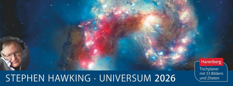 Stephen Hawking Universum Premium-Tischplaner 2026 - Wochenkalender mit 53 Bildern und Zitaten