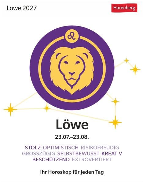Löwe Sternzeichenkalender 2027 - Tagesabreißkalender - Ihr Horoskop für jeden Tag