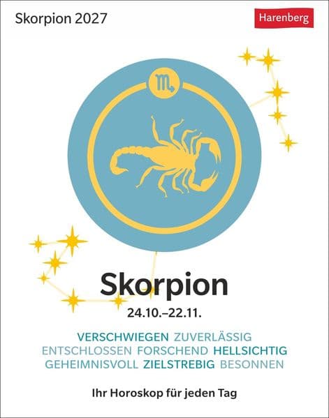 Skorpion Sternzeichenkalender 2027 - Tagesabreißkalender - Ihr Horoskop für jeden Tag
