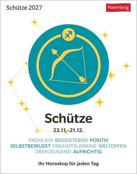 Schütze Sternzeichenkalender 2027 - Tagesabreißkalender - Ihr Horoskop für jeden Tag