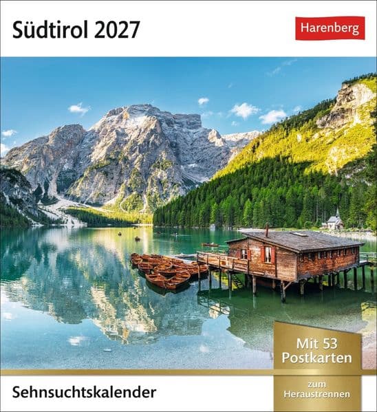 Südtirol Sehnsuchtskalender 2027 - Wochenkalender mit 53 Postkarten
