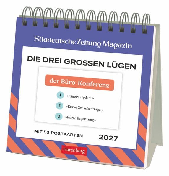 Die drei großen Lügen Premium-Postkartenkalender 2027 - 53 Postkarten mit amüsanten Alltagslügen
