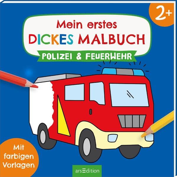 Mein erstes dickes Malbuch ab 2 – Polizei & Feuerwehr