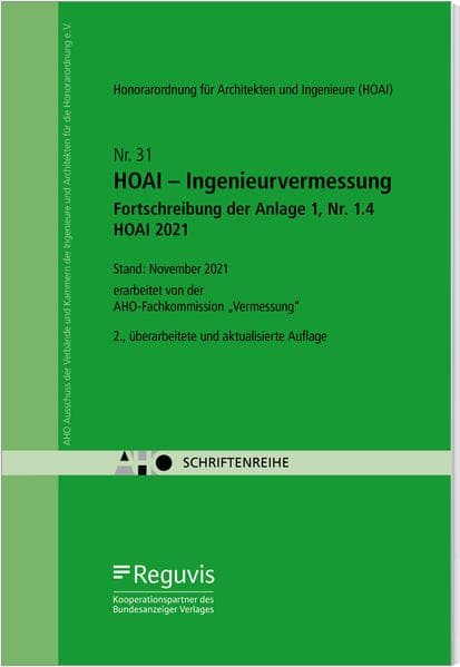 HOAI - Ingenieurvermessung - Fortschreibung der Anlage 1, Nr. 1.4 HOAI 2021