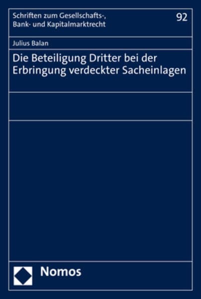 Die Beteiligung Dritter bei der Erbringung verdeckter Sacheinlagen