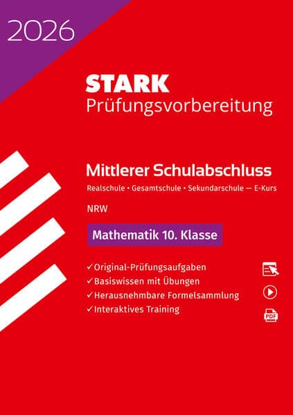 STARK Mathematik E-Kurs - Mittlerer Schulabschluss (MSA) 2026 NRW Realschule/Gesamtschule/Sekundarschule - Prüfungsvorbereitung