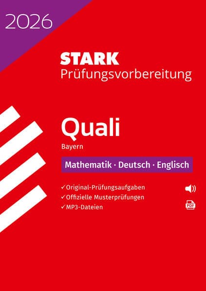 STARK Mathematik, Deutsch, Englisch 9. Klasse - Quali Mittelschule 2026 Bayern - Prüfungsvorbereitung