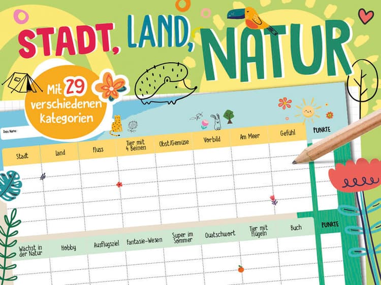 Stadt, Land, Natur - Spieleblock