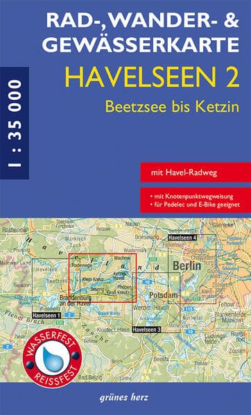 Rad-, Wander- und Gewässerkarte Havelseen 2: Beetzsee