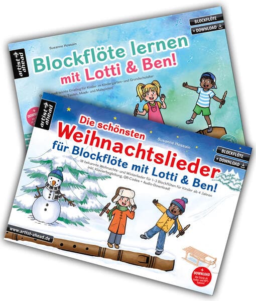 Blockflöte lernen mit Lotti & Ben + Die schönsten Weihnachtslieder für Blockflöte im Set!