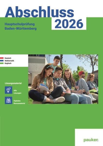 Abschluss 2026 - Hauptschulprüfung Baden-Württemberg - Lösungsband - Deutsch - Mathe - Englisch