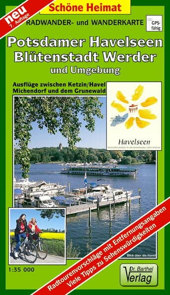 Radwander- und Wanderkarte Potsdamer Havelseen, Blütenstadt Werder und Umgebung