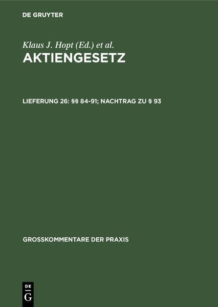 §§ 84-91; Nachtrag zu § 93