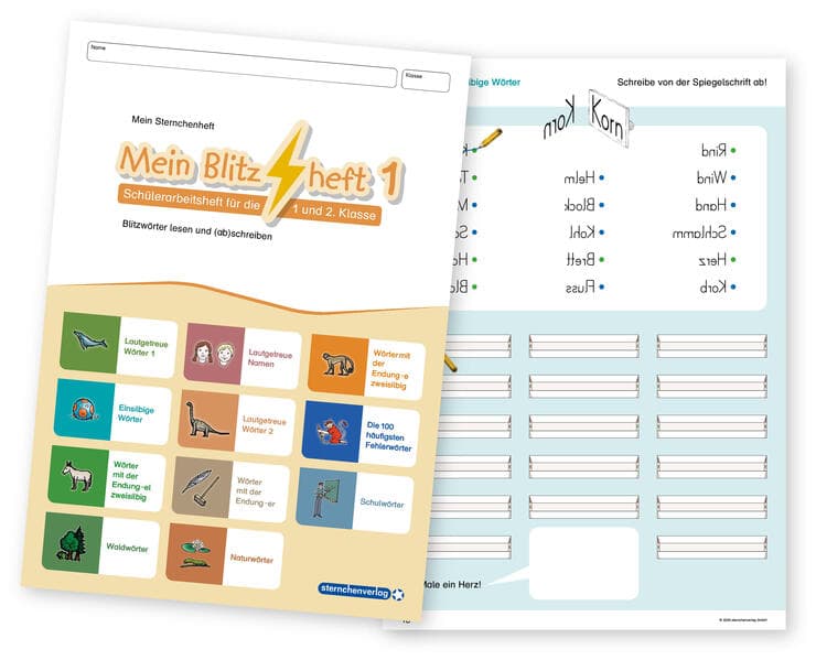 Mein Blitzheft 1 - Blitzwörter lesen und abschreiben