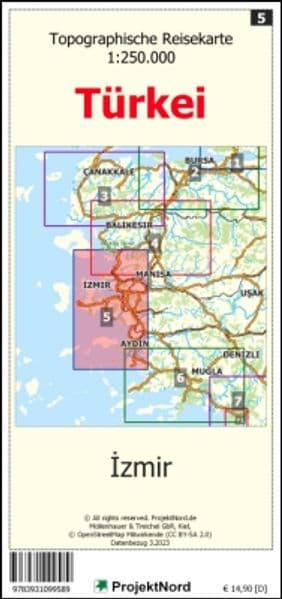 Izmir - Topographische Reisekarte 1:250.000 Türkei (Blatt 5)