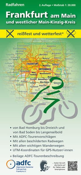 Frankfurt am Main und westlicher Main-Kinzig-Kreis. Radfahren 1 : 30 000