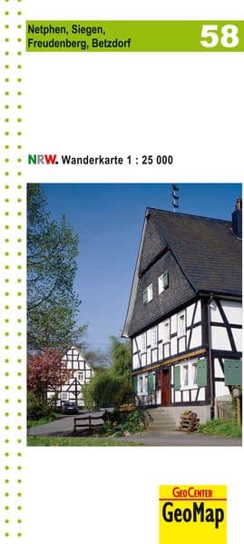 Netphen, Siegen Blatt 58, topographische Wanderkarte NRW