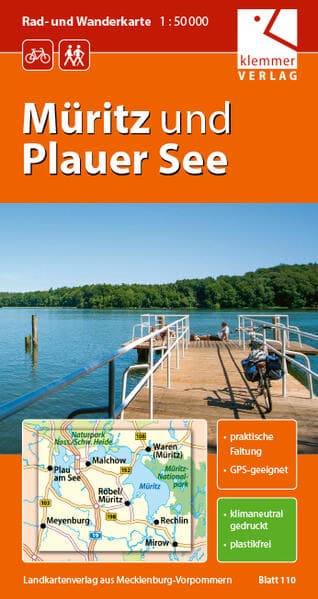 Rad- und Wanderkarte Müritz und Plauer See