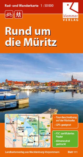 Rad- und Wanderkarte Rund um die Müritz 1 : 50 000