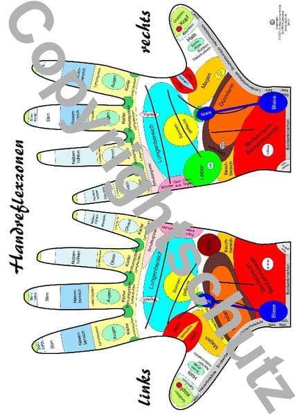Handreflexzonen Übersichtskarte