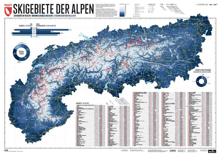 263 Skigebiete der Alpen