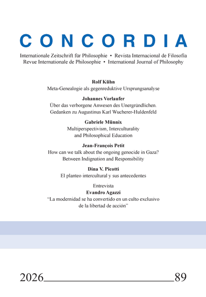 Concordia - Internationale Zeitschrift für Philosophie 89