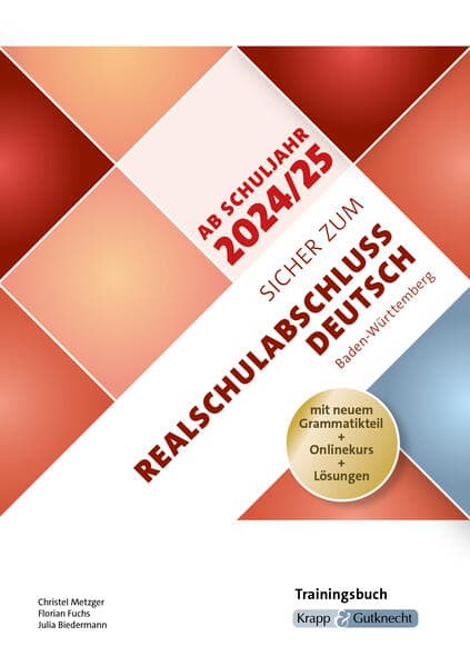 Sicher zum Realschulabschluss Deutsch Baden-Württemberg – ab Schuljahr 2024/2025 inkl. Lösungen und Download