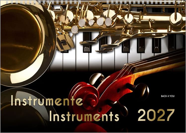 Musikinstrumente, ein Musik-Kalender 2027, DIN A4