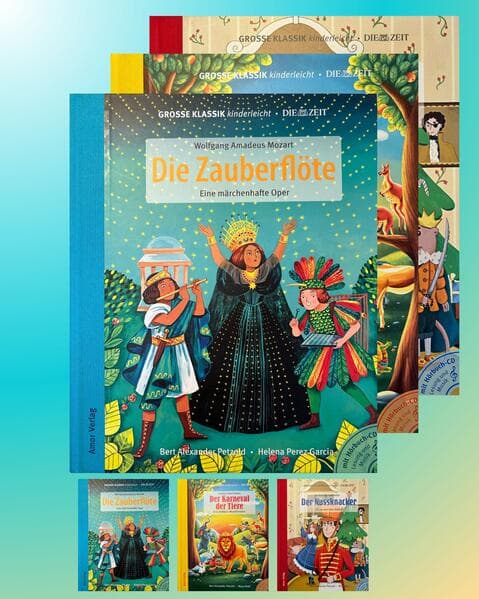 Zauberwelten: Die Zauberflöte, Der Karneval der Tiere, Der Nussknacker (3er-Buchpaket plus Hörbücher)