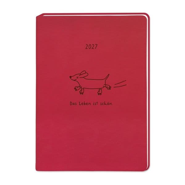 Terminplaner Lederlook 2027 Rot