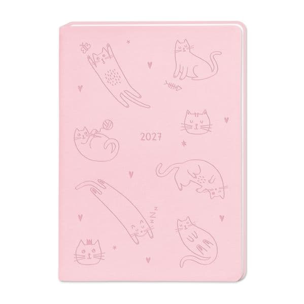 Terminplaner Lederlook 2027 Rosa
