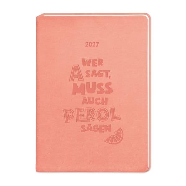 Terminplaner Lederlook 2027 Peach