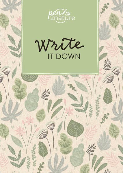 Write It Down • Nachhaltiges Notizbuch in A5 mit Hardcover und Pflanzen-Motiv