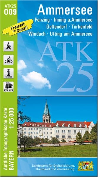 ATK25-O09 Ammersee (Amtliche Topographische Karte 1:25000)