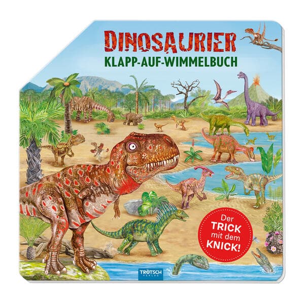 TRÖTSCH - Wimmelbuch Dinosaurier Klapp-auf-Wimmelbuch| Ab 3 Jahren
