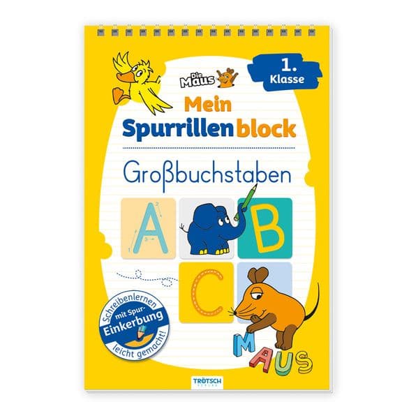TRÖTSCH - Die Maus Mein Spurrillenblock Großbuchstaben Übungsbuch