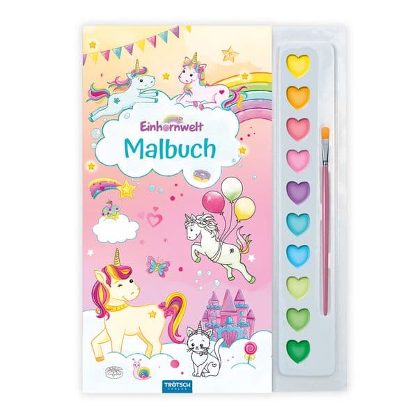 TRÖTSCH - Malbuch mit Tuschkasten Einhornwelt