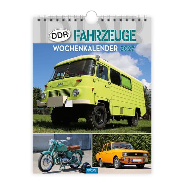 TRÖTSCH - Wochenkalender zum Hängen DDR-Fahrzeuge 2027