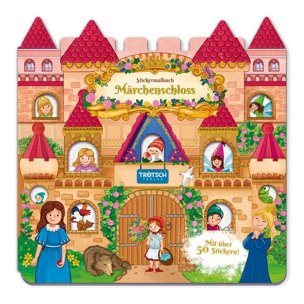 TRÖTSCH - Malbuch Stickermalbuch Märchenschloss| Ab 4 Jahren