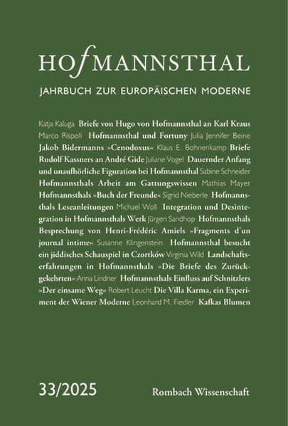 Hofmannsthal. Jahrbuch zur europäischen Moderne 33 | 2025