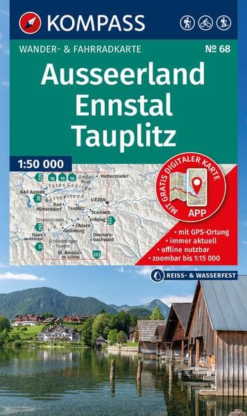 KOMPASS Wanderkarte 68 Ausseerland, Ennstal, Tauplitz 1:50.000
