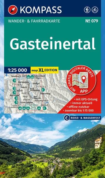 KOMPASS Wanderkarte 079 Gasteinertal 1:25.000